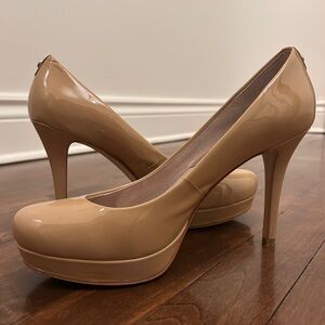 Michael Kors Nude Patent Platform Pumps